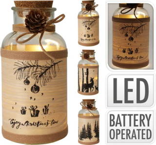 Lucerna 17cm LÁHEV, LED osvětlení, 3druhy, sklo