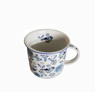 Hrnek 380ml TINA - MODŘÍ PTÁCI DF, čes.porcelán