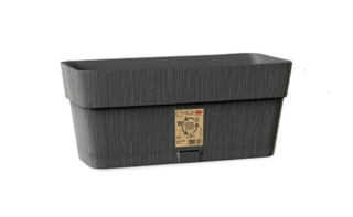 Truhlík 30cm GRAFIT+miska, š13,v12cm, plast