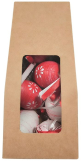 Dekorace VAJÍČKA červená 6cm, plast,  6ks, závěs