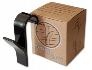 Háček- 6ks koupel., na topný žebřík, černý, plast