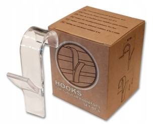 Háček- 6ks koupel., na topný žebřík, průhledný, plast