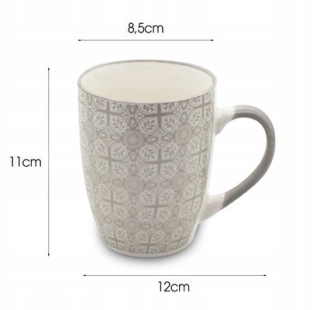 Hrnek 350ml ROZETA, šedý BL-4596-1 (min.obj. 6ks), keramika