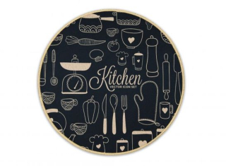 Prostírání d38cm, hnědé KITCHEN, TR-MD033, proplétané