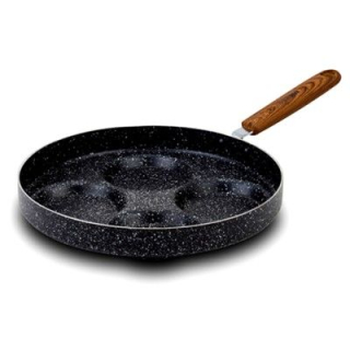 Lívanečník d26cm, NATURA, nepřil.povrch-kámen, rukojeť plast, neindukční