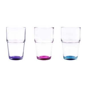 Sklen. 350ml, 1ks, BAREVNÉ dno, voda