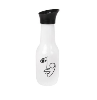 Karafa 1,0l+plast.uzávěr, WATER, bílé sklo