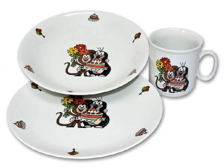 Soupr. 3díl. KRTEK a dort, fólie,  děts.jídel.CAIRO,český porc.,fólie