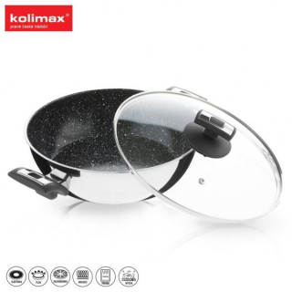 Pánev d26cm+PO skl., CERAMAX, NR, vys., 2ucha, čer.gr.
