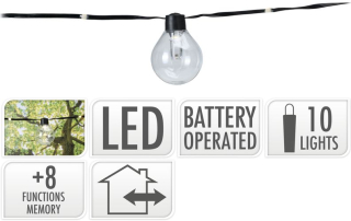 řetěz PÁRTY "ŽÁROVKA", 10LED, na baterie