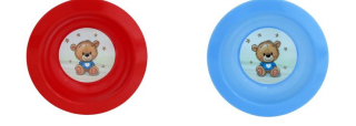Talíř d17,3cm hlub. MEDVÍDEK TRIČKO IML, aqua, červ., dětský, plast