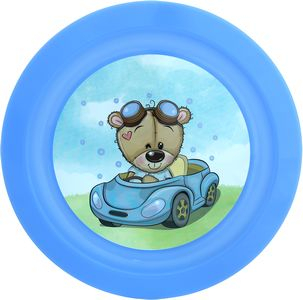 Talíř d21cm měl. MEDVÍDEK auto IML, aqua, dětský, plast
