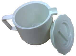 Konvice 0,3l bílá + víčko, (tablet), d9,7x9,5cm, plast