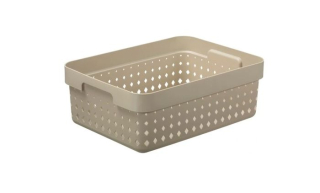Košík SEOUL M, 36x27x13cm-sv.béžový, plast