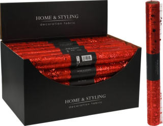 Látka DECO FABRIC 28x150cm, vánoční ČERVENÁ