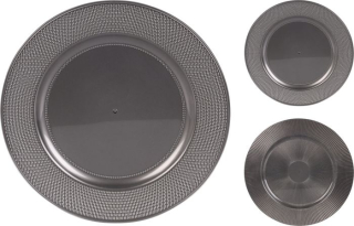 Podnos d33cm, STŘÍBNÝ, plast