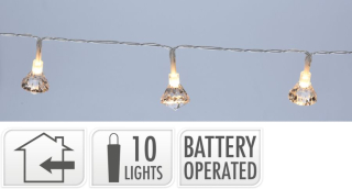 Řetěz 100cm, LED, DIAMANTY, na baterie