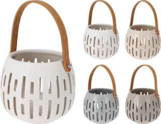 Svícen 14x12cm, na svíčku, 4barvy, keramika