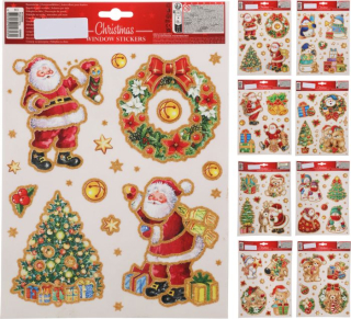 Dekorace 21x30cm, vánoční okenní, 8 DRUHŮ