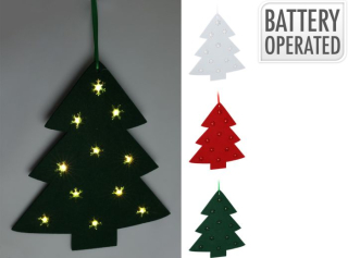 Stromeček 37cm, vánoční, LED svítící, závěs, 3barvy