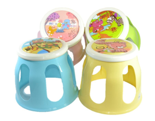 Taburetka-sedátko d24cm,v.27cm, dětský DEKOR, pískací, polstr.