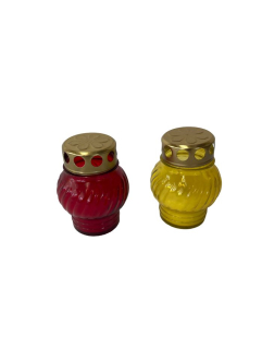 Svíčka hřbitovní 11cm, s víčkem, mix barev, 9hod