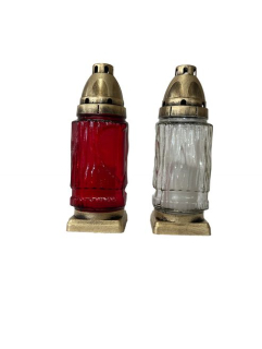 Svíčka hřbitovní 19,5cm, s víčkem, mix barev, 24hod