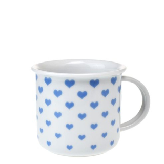Hrnek 250ml TINA - modrá SRDÍČKA, U3395/25, čes.porcelán