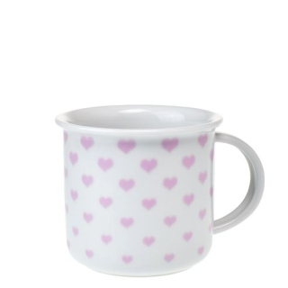 Hrnek 250ml TINA - růžová SRDÍČKA, U3395/25, čes.porcelán