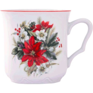 Hrnek 270ml KAREL-VÁNOČNÍ RŮŽE, čes.porcelán