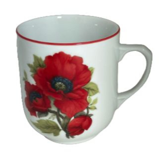 Hrnek 300ml TROJKA-VLČÍ MÁKY, čes.porcelán
