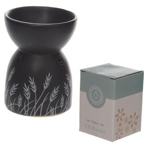Lampa-aroma, d8x12cm, TRÁVA, černá, keramika