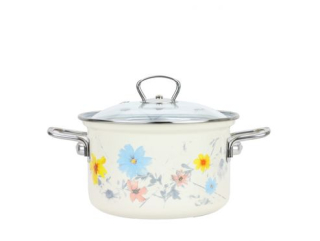 Hrnec+PO d24 sklo bílý, MEADOW, 6,1l, smalt