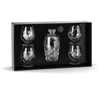 Karafa 1,0l+sklen. 530ml, 4ks,DESIRE, BOHEMIA PR., koňak, DB
