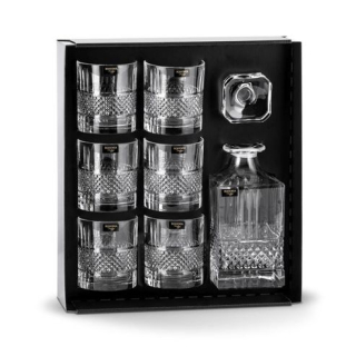 Karafa 0,85l+sklen. 340ml, 6ks, ELEGANTE, BOHEMIA PR., whisky, DB