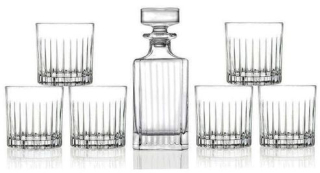 Karafa 0,75l+sklen. 313ml, 6ks, RCR TIMELESS, whisky, DB