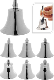 Zvonek 11cm, stříbrný, kov