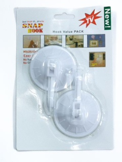 Háček s přísavkou- 2ks-d7,0cm s páčkou, plast