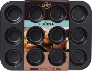 Forma MUFFINY 12ks, d6,5cm, 35x26,5x3cm, nepřilnavý plech