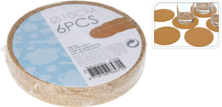 Podložka d10cm 6ks korková kulatá