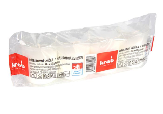 Svíčka hřbitotvní 60g, transparentní 4ks- hoření 15hod
