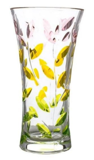 Váza 28cm, BOHEMIA PR. LAURUS SPRING, barev. sklo