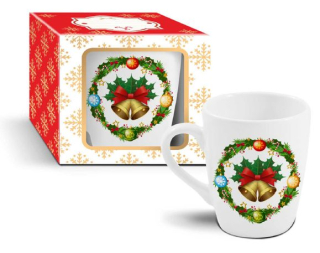 Hrnek 340ml ZVONKY vánoční, DB, keramika
