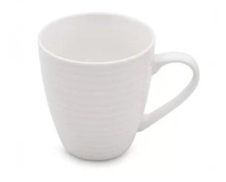 Hrnek 440ml VROUBKY, BL-13447-1, bílý, new bone
