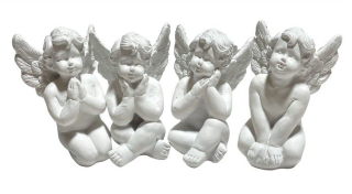 Dekorace ANDĚL zasněný, 3,5x2,5cm, v.5cm, polyresin