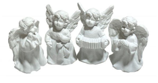 Dekorace ANDĚL modlící se, 3,5x2,5cm, v.4cm, polyresin