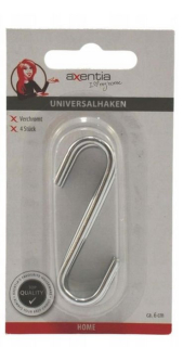 Háček- 4ks-S- 6,0cm kovový univ.,blistr