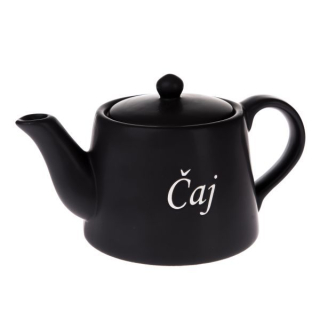 čajník 1,0l ČAJ, BLACK, d12,5x14cm, keramika