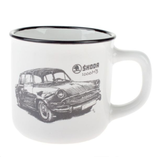 Hrnek 330ml-1ks-ŠKODA 1000MB RETRO, d 9x 8,5cm, keramika