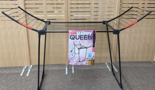 Sušák 18m HAPPY QUEEN, černý, rozklád., 7prutů, nosn.15kg